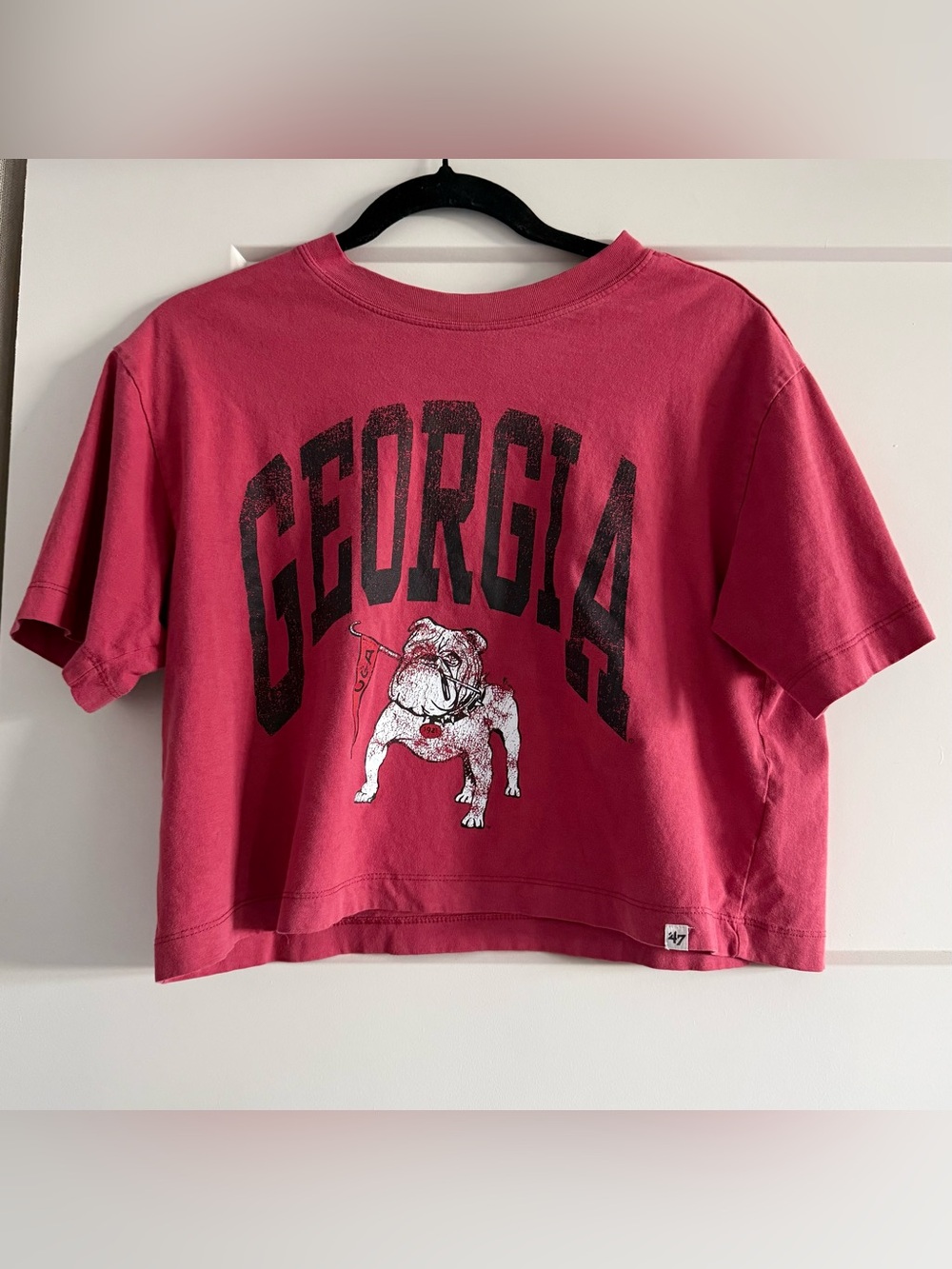 Women’s 47 UGA Georgia Bulldogs Red Cropped Tee Short Sleeve Shirt Small S
